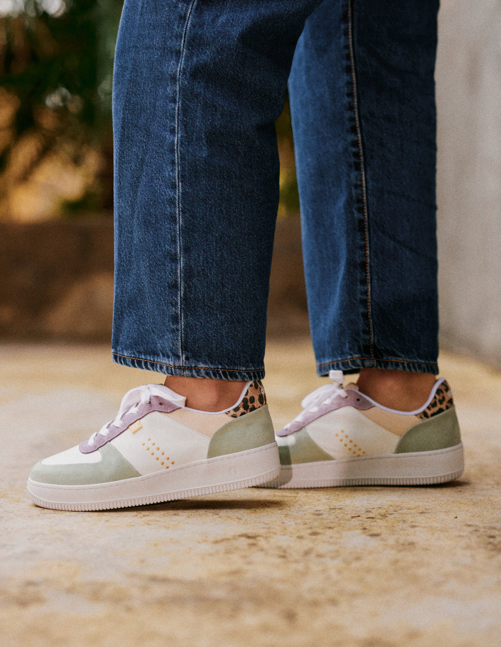 Baskets basses Maxence F - Vert blanc lilac
