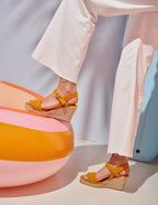 Compensated espadrilles ambre - jaune suède