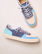 Baskets basses Arthur - Suède vegan et mesh bleu gris blanc