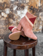 Léonie ankle boots - Suède Saumon Bordeaux