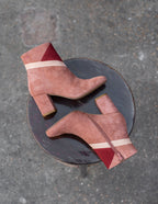 Léonie ankle boots - Suède Saumon Bordeaux