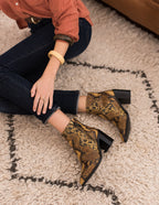Céleste ankle boots - Cuir Python Cognac