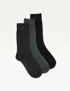 Pack of 3 Chaussettes - Chiné noir gris vert