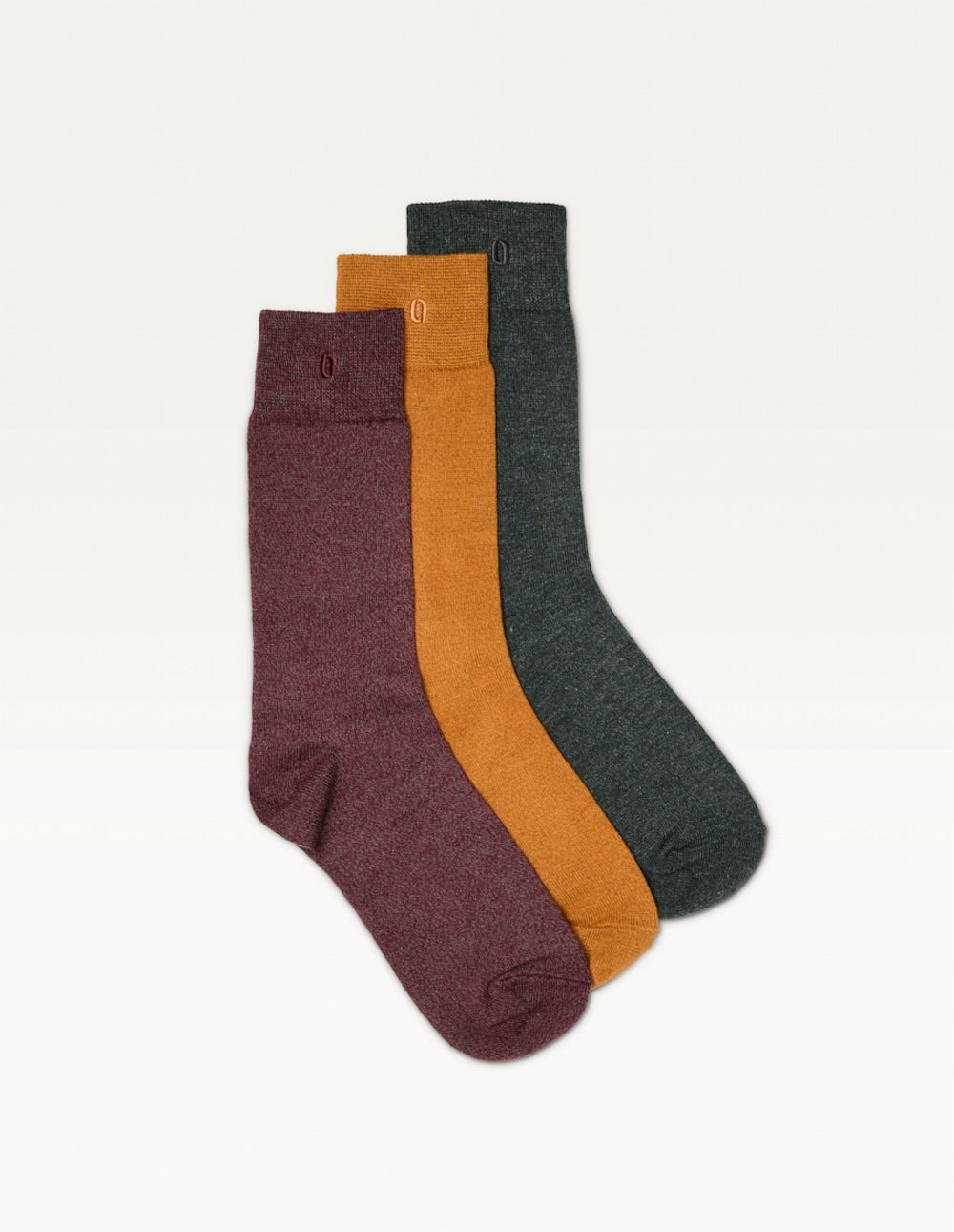 Pack of 3 Chaussettes - Chinese burgundy vert and mutarde