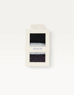 Pack of 3 Chaussettes - Côtelé froufrou noir violet argenté