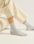 Pack of 3 Chaussettes - Côtelé froufrou noir violet argenté