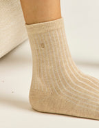 Pack of 3 Chaussettes - Côtelé doré brown noir