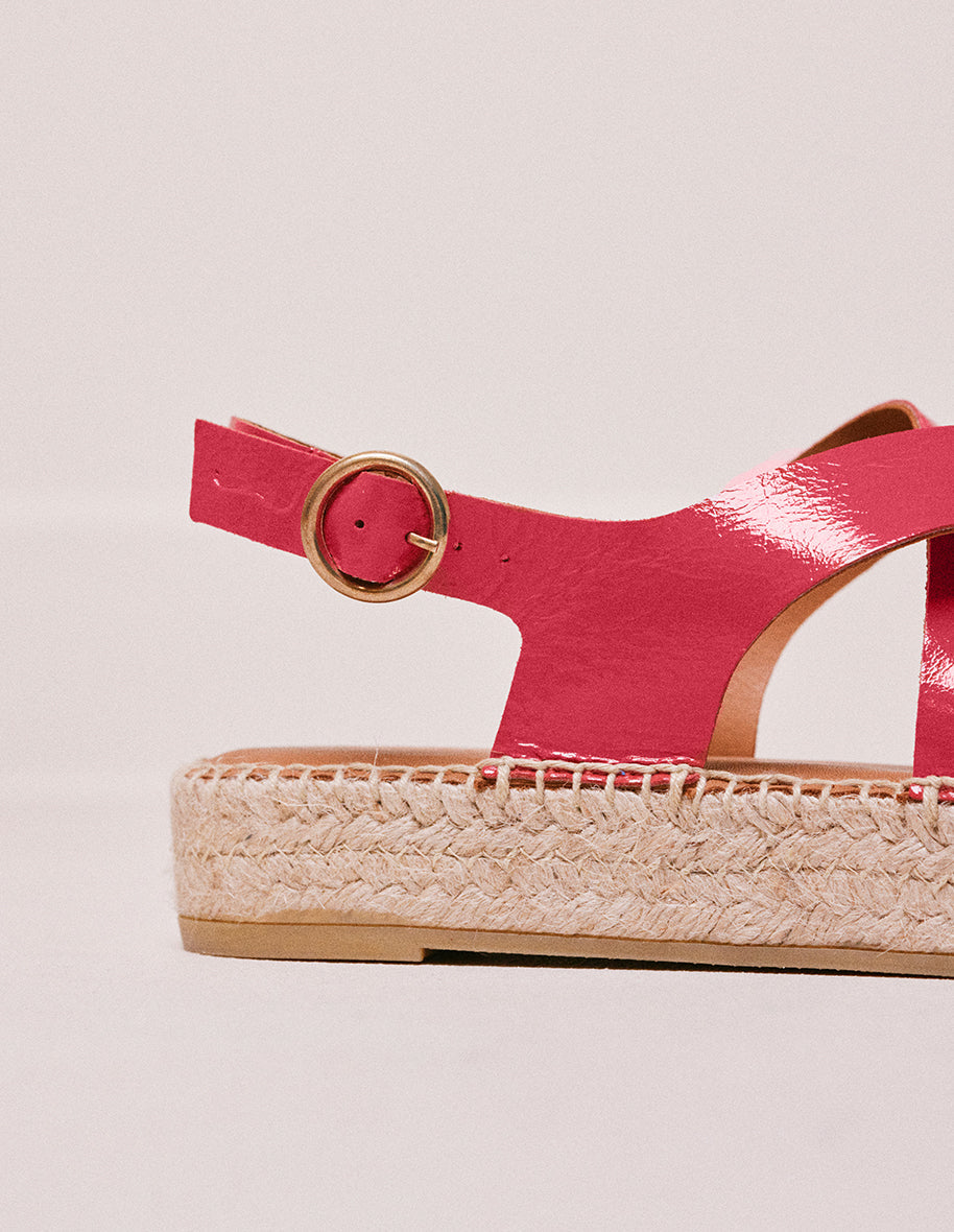 Chantal espadrilles - Fuchsia pleated look