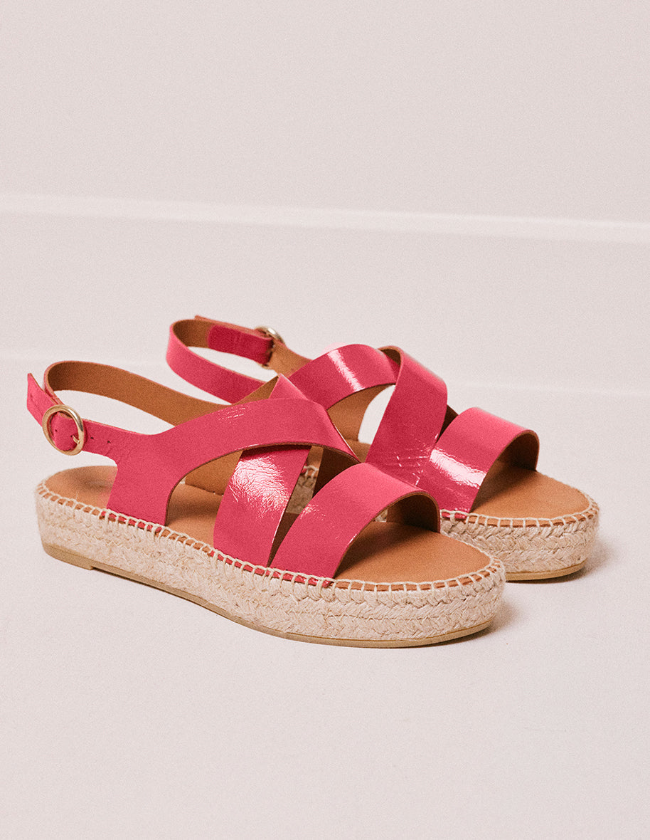 Chantal espadrilles - Fuchsia pleated look