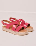 Chantal espadrilles - Fuchsia pleated look