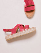 Chantal espadrilles - Fuchsia pleated look