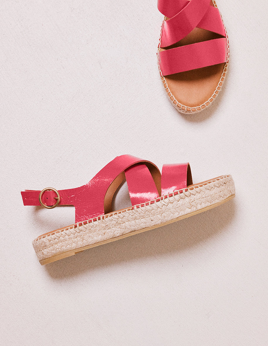 Chantal espadrilles - Fuchsia pleated look
