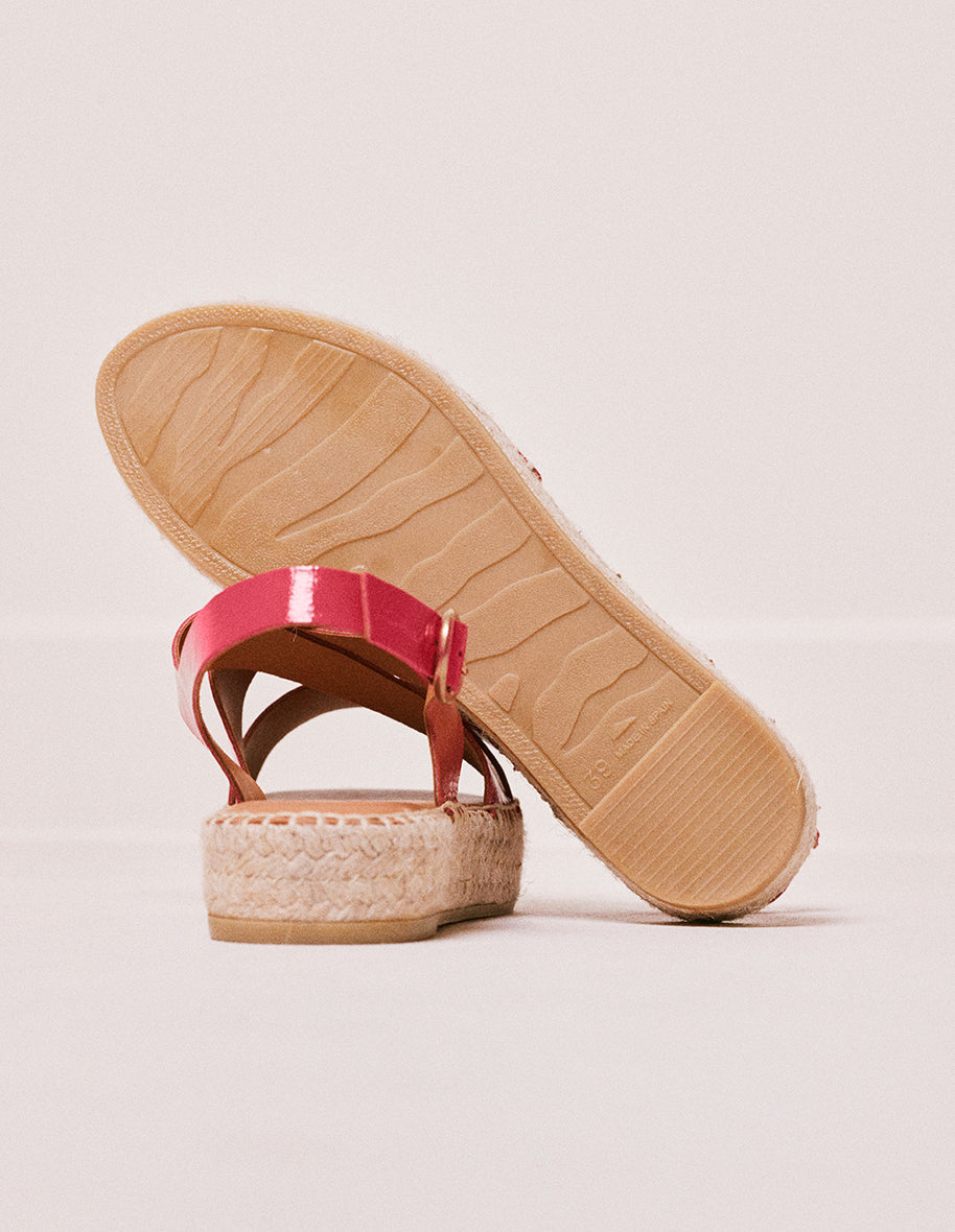 Chantal espadrilles - Fuchsia pleated look