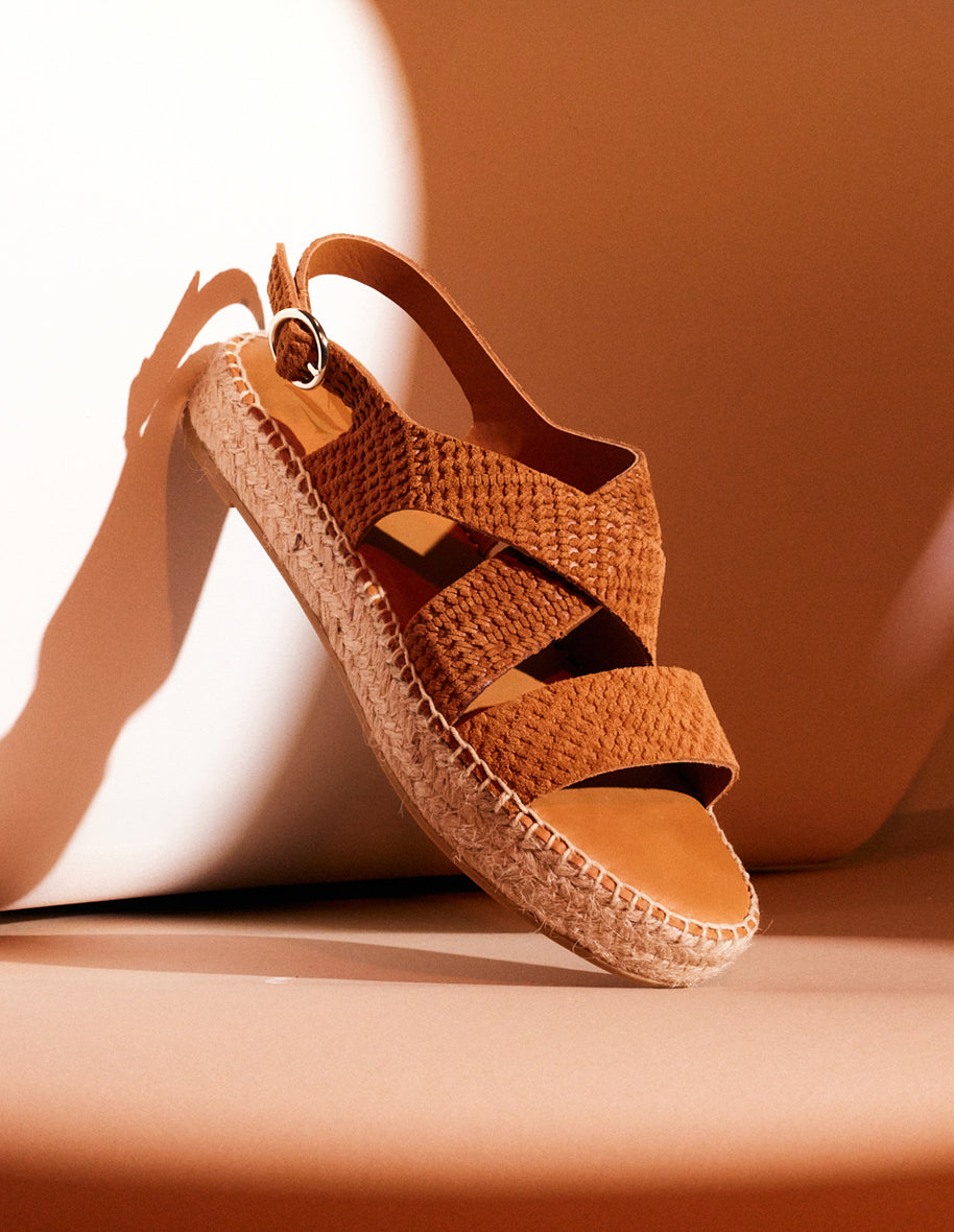 Espadrilles Chantal - Embossed amber tresses suede