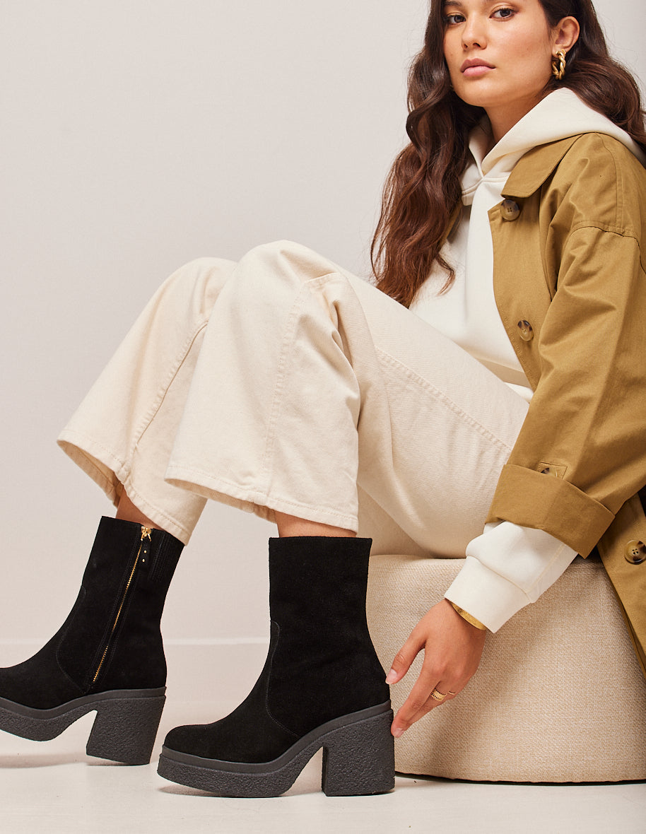 Claire ankle boots - Suede noir