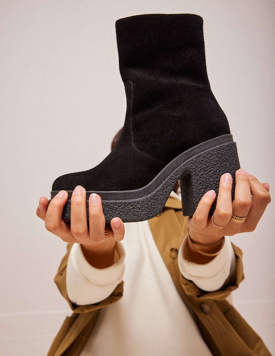 Claire ankle boots - Suede noir