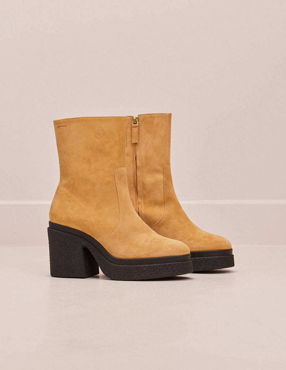 Claire tall ankle boots - Sable suede