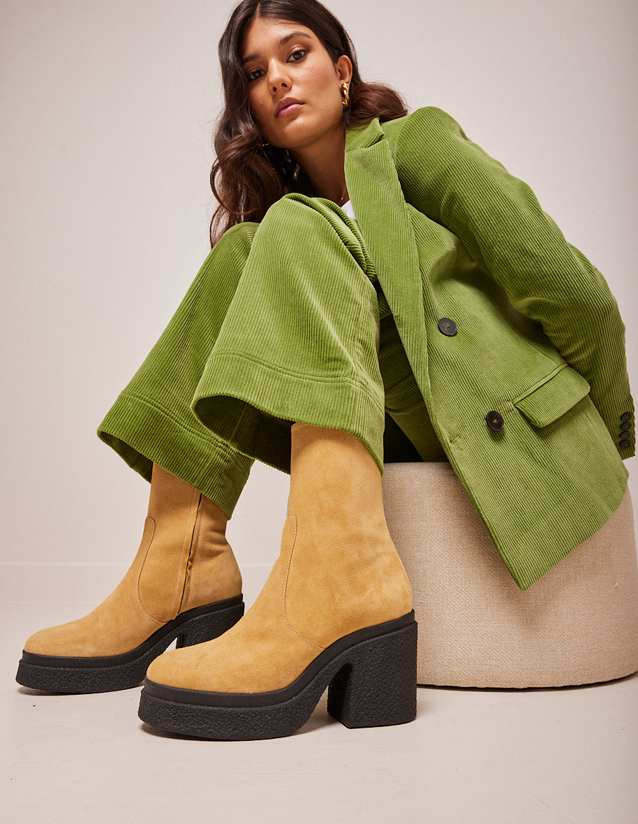 Claire tall ankle boots - Sable suede
