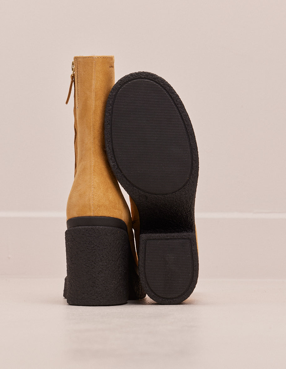 Claire tall ankle boots - Sable suede