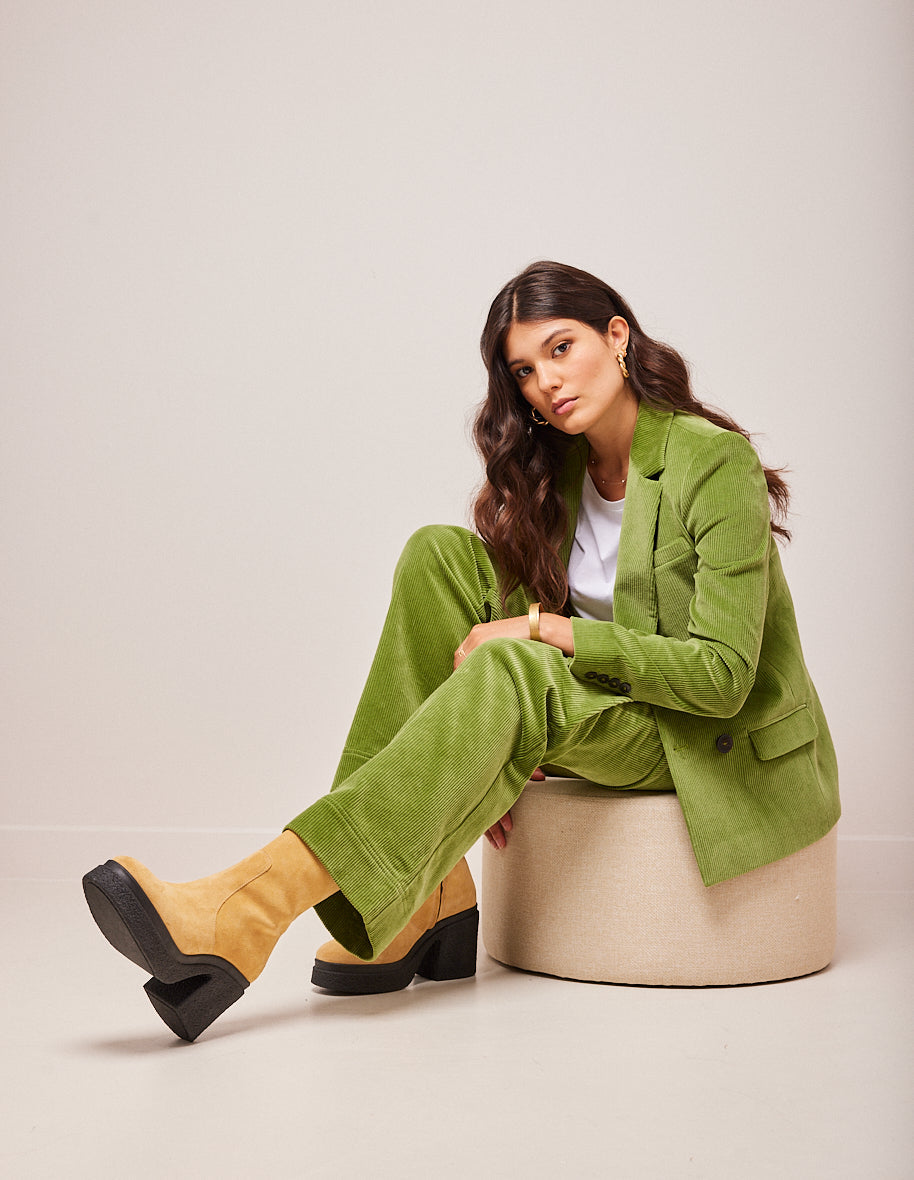 Claire tall ankle boots - Sable suede