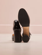 Domitille pumps - Cuir plissé noir
