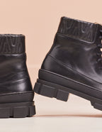 Estelle laced ankle boots - Cuir noir