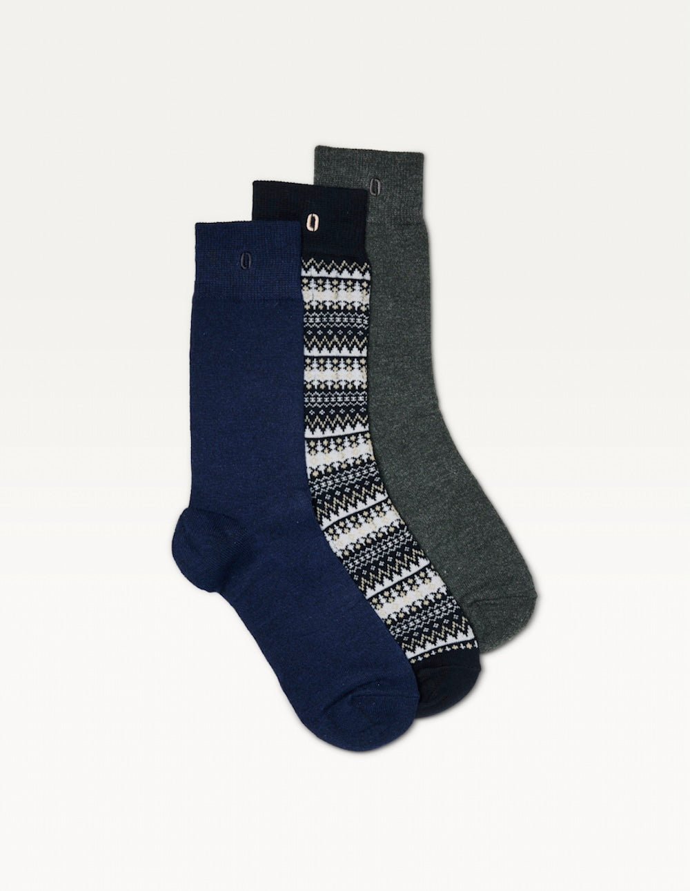Pack of 3 Chaussettes - Rétro Montagne marine vert