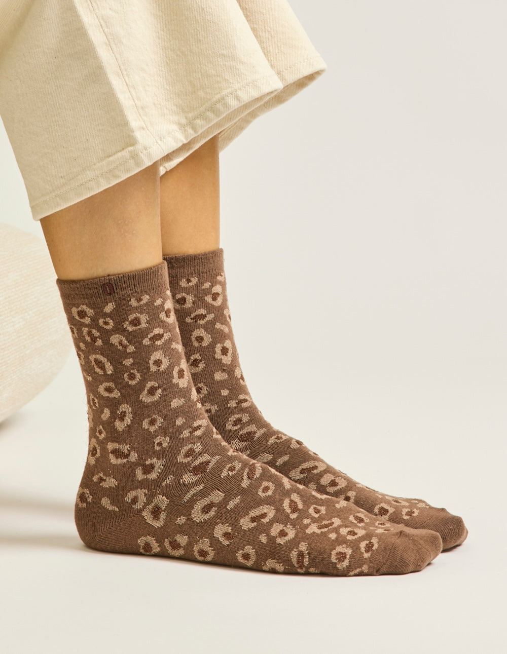 Pack of 3 Chaussettes - Fantasy paillettes and brown doré léopard