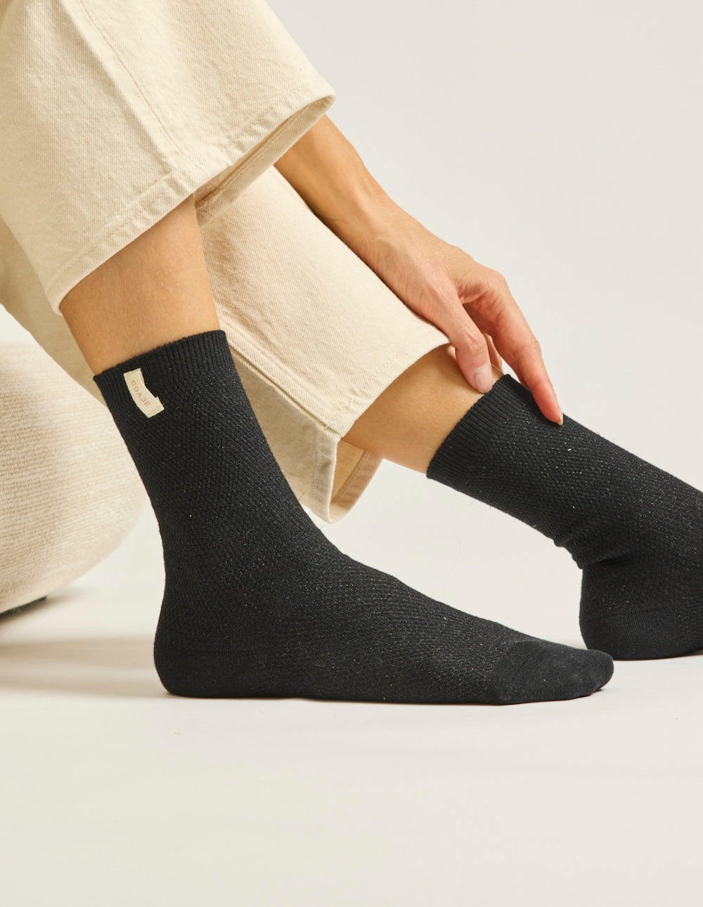Pack of 2 Chaussettes - Chaussettes épaisses Paillettes doré noir