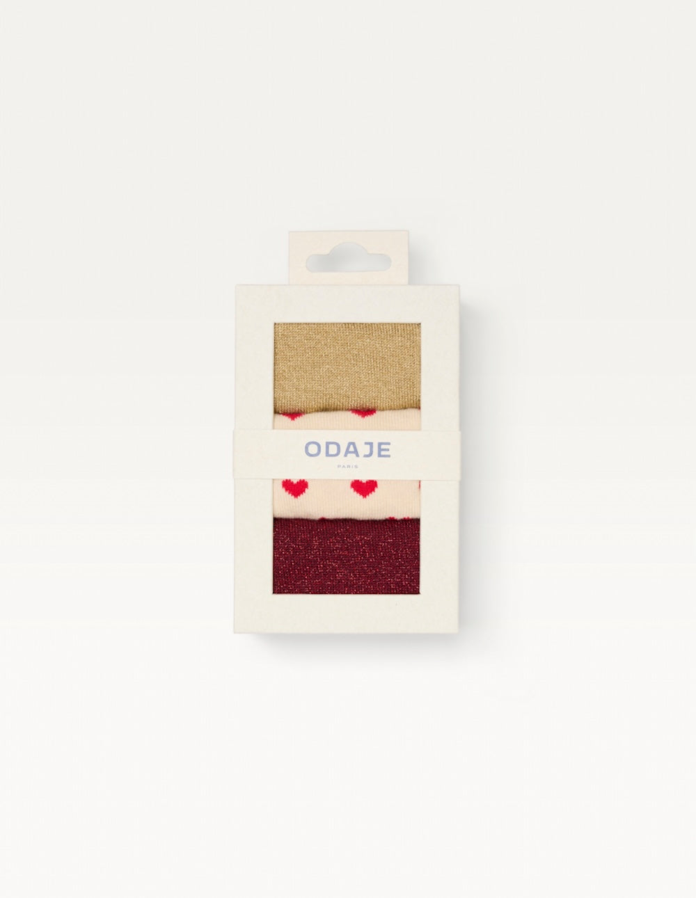 Pack of 3 Chaussettes - Costume petit coeur burgundy doré