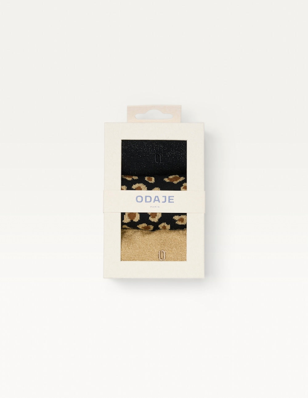 Pack of 3 Chaussettes - Fantasy paillettes and léopard noir doré