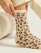Gift set of 7 chaussettes - Chaussettes Léopard et paillettes