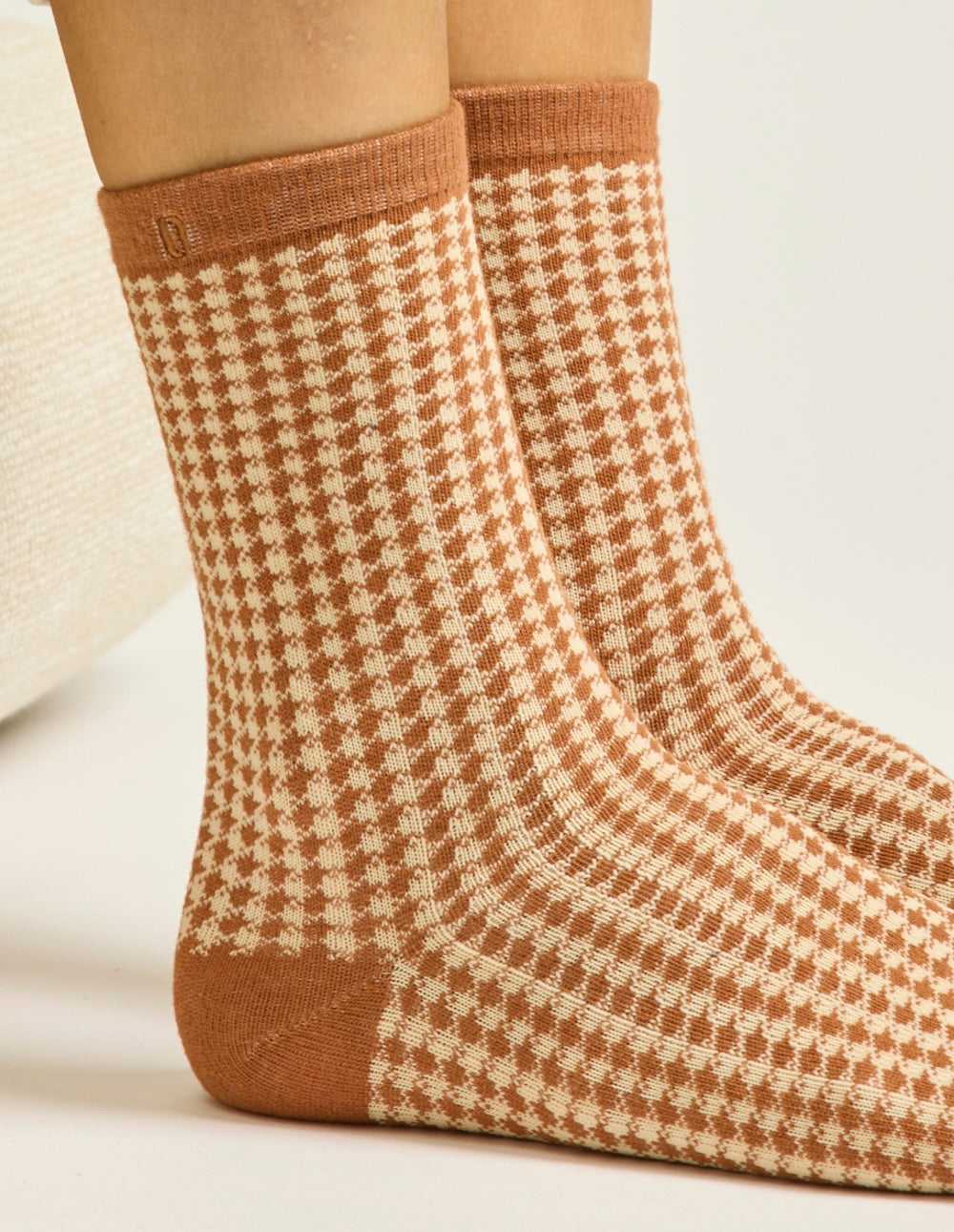 Pack of 3 Chaussettes - Paillettes and brown houndstooth