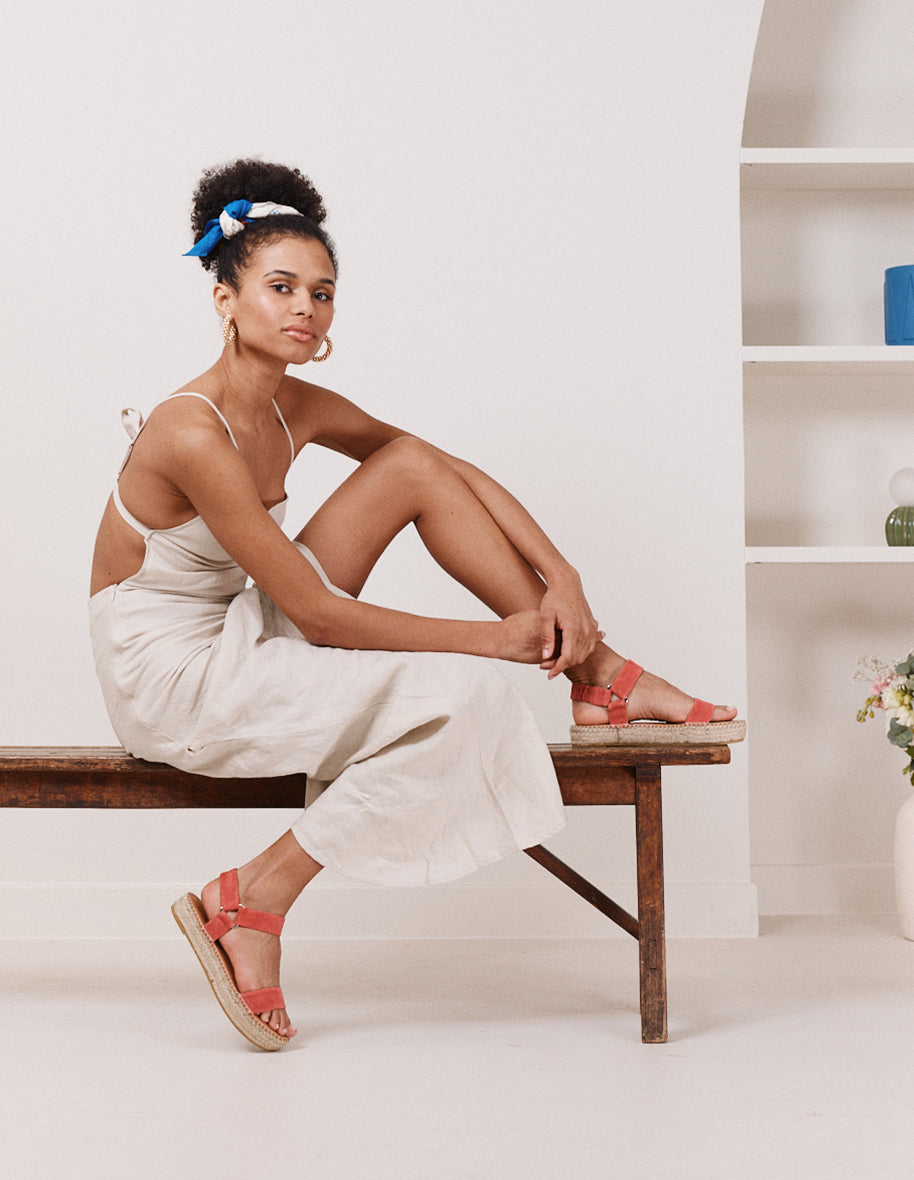 Espadrilles Flore - Suede coral