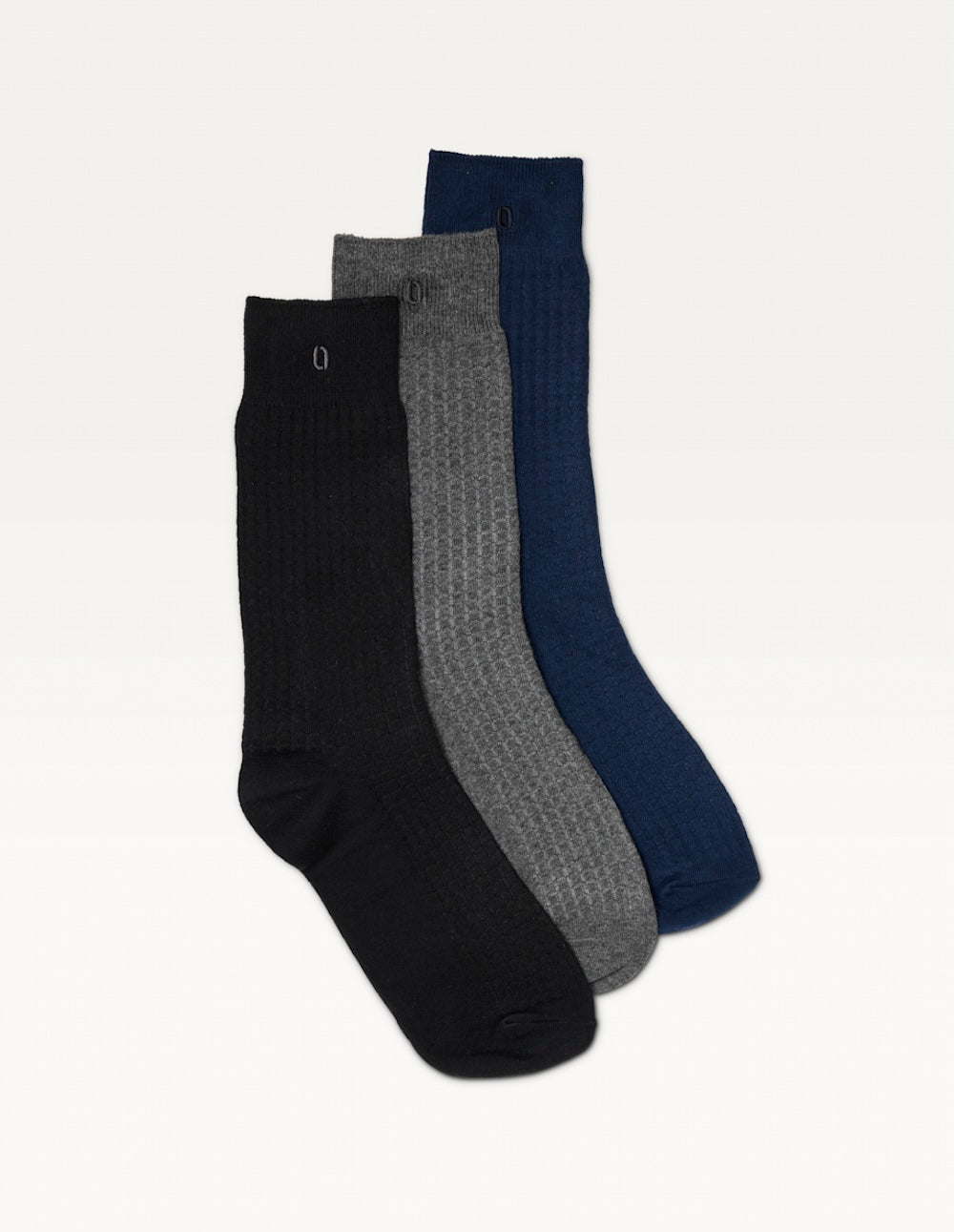 Pack of 3 Chaussettes - Nid d'abeille noir gris marine