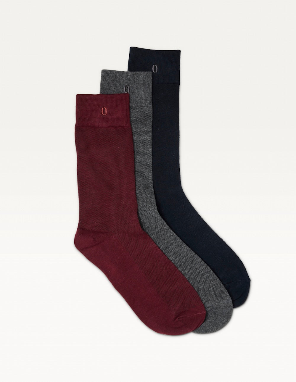 Pack of 3 Chaussettes - New Gaufré marine burgundy gray