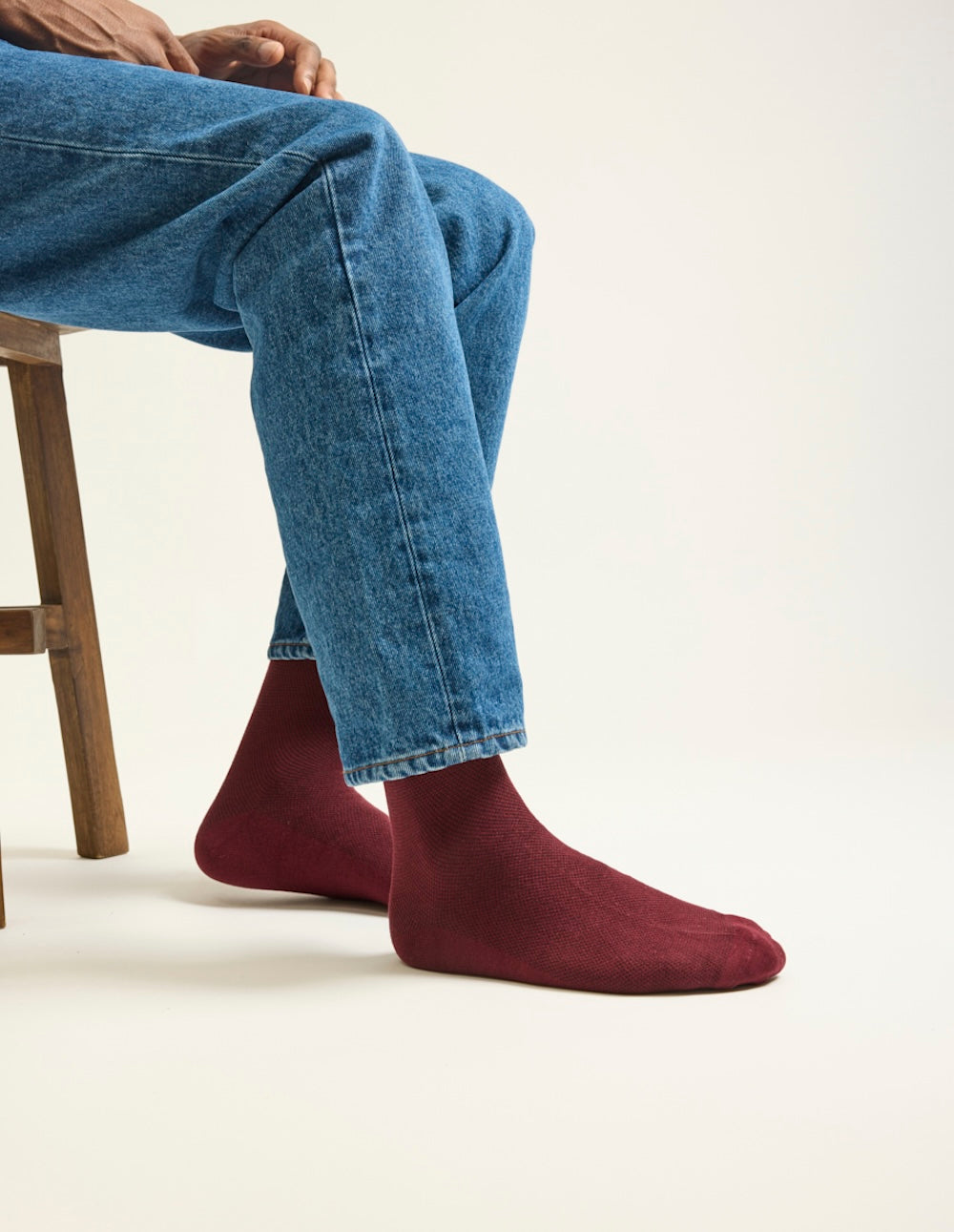 Pack of 3 Chaussettes - New Gaufré marine burgundy gray