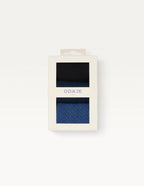 Pack of 3 Chaussettes - Chevrons Gaufré noir marine and bleu