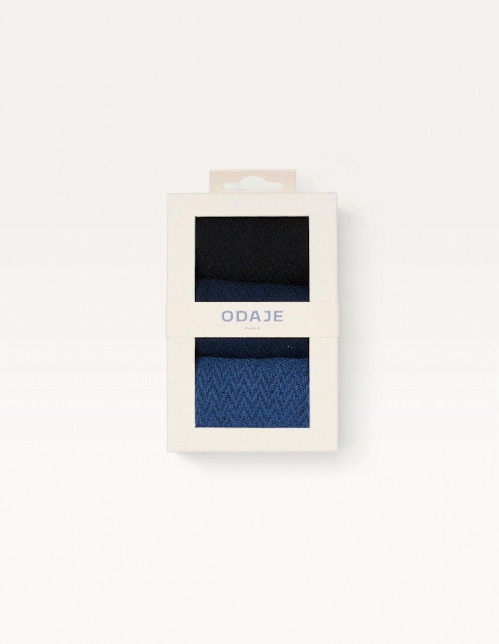 Pack of 3 Chaussettes - Chevrons Gaufré noir marine and bleu