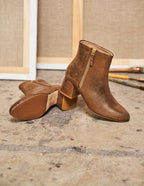 Gisèle tall ankle boots - Bronze suède