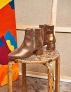 Gisèle tall ankle boots - Bronze suède