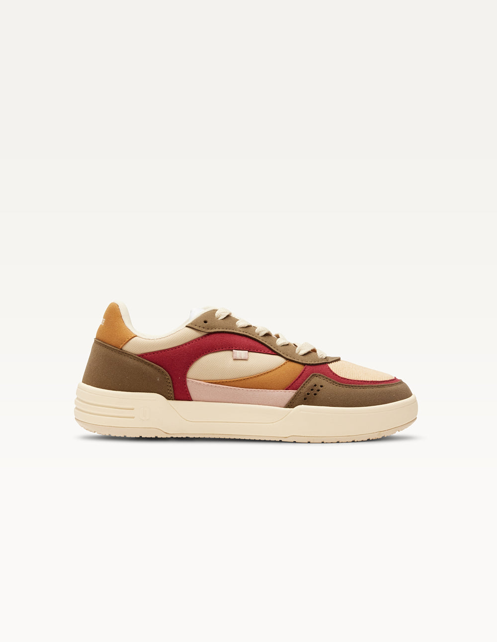 Baskets basses Axelle - Kaki bordeaux crème