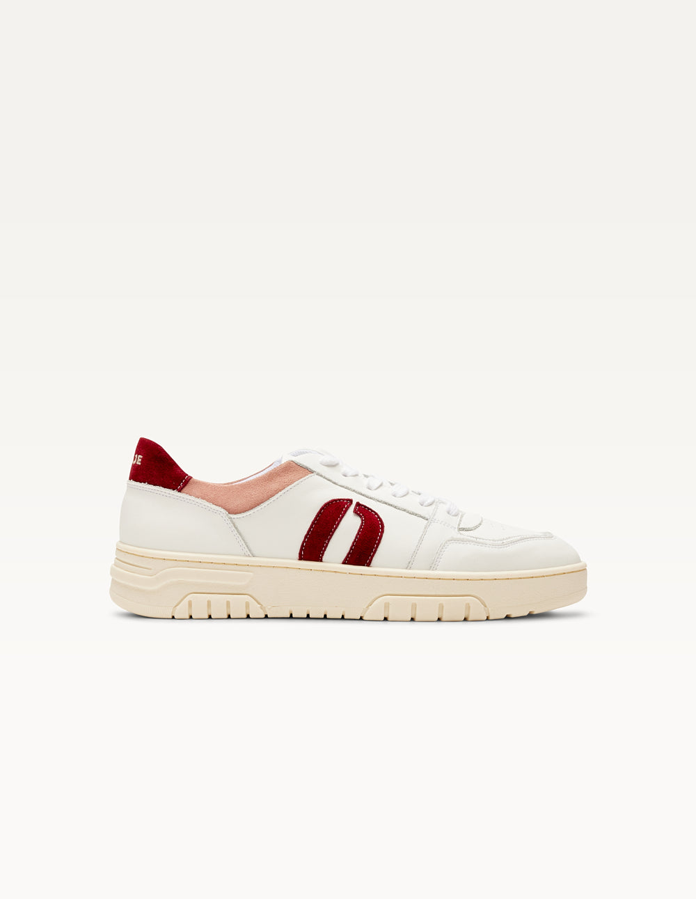 Baskets basses Nora - Blanc bordeaux rose clair