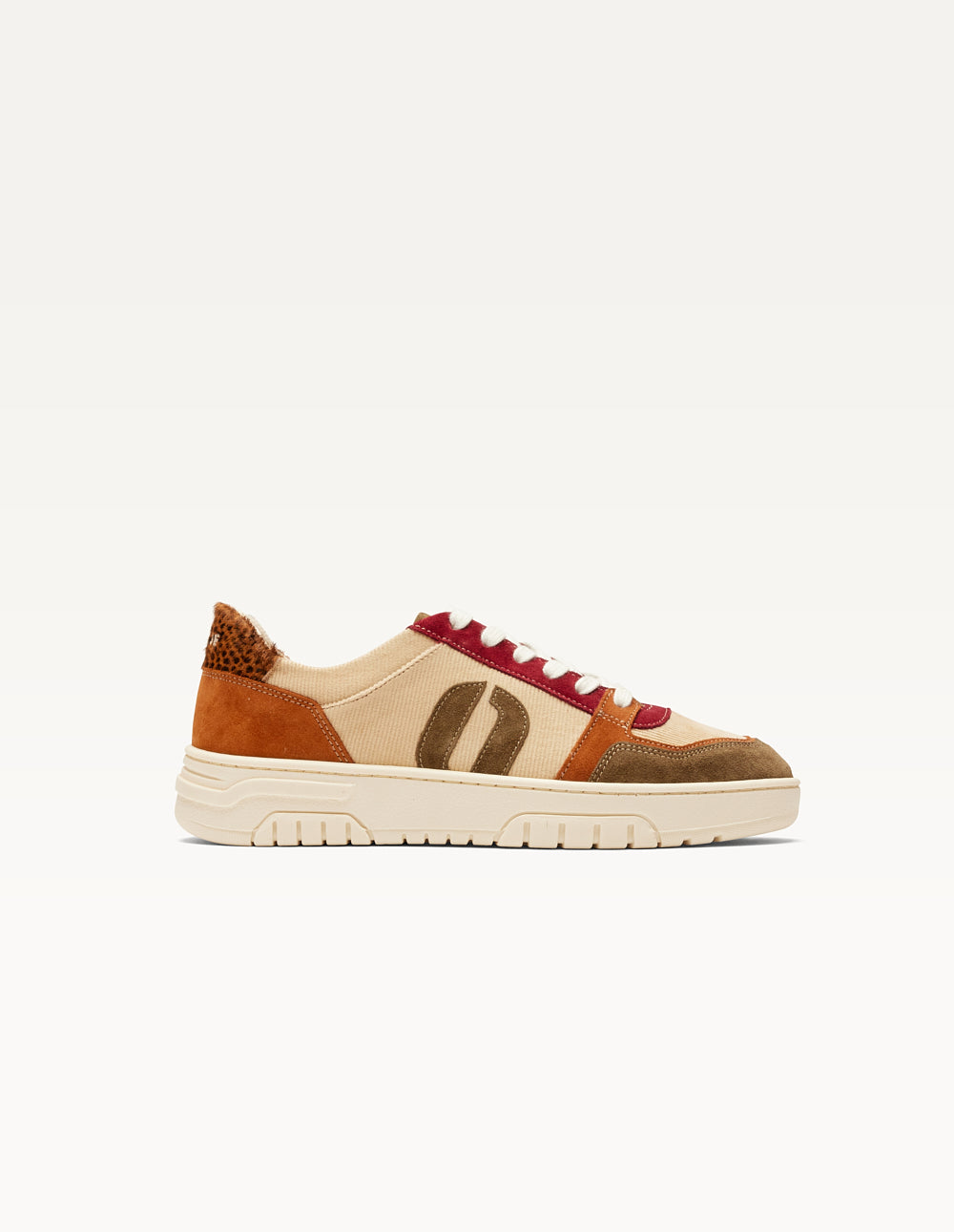 Baskets basses Nora - Kaki cognac crème