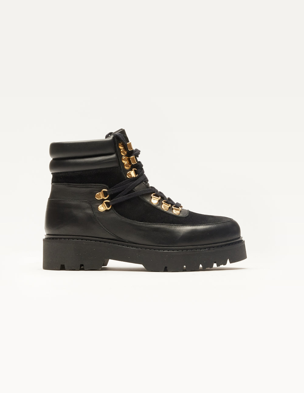 Talie laces ankle boots - Cuir et suède noir