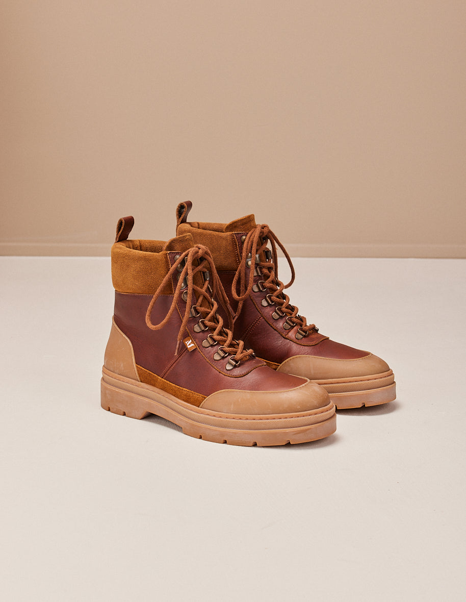 Joel Bottines - Leather and terracotta suède