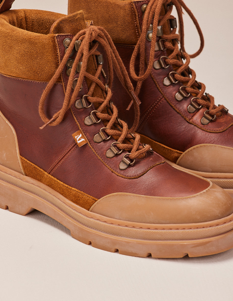 Joel Bottines - Leather and terracotta suède