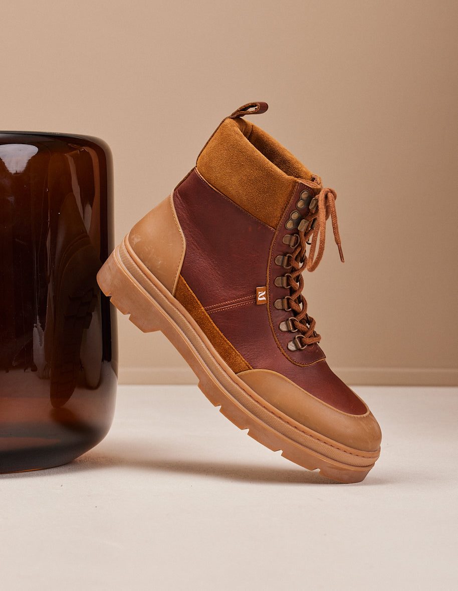 Joel Bottines - Leather and terracotta suède