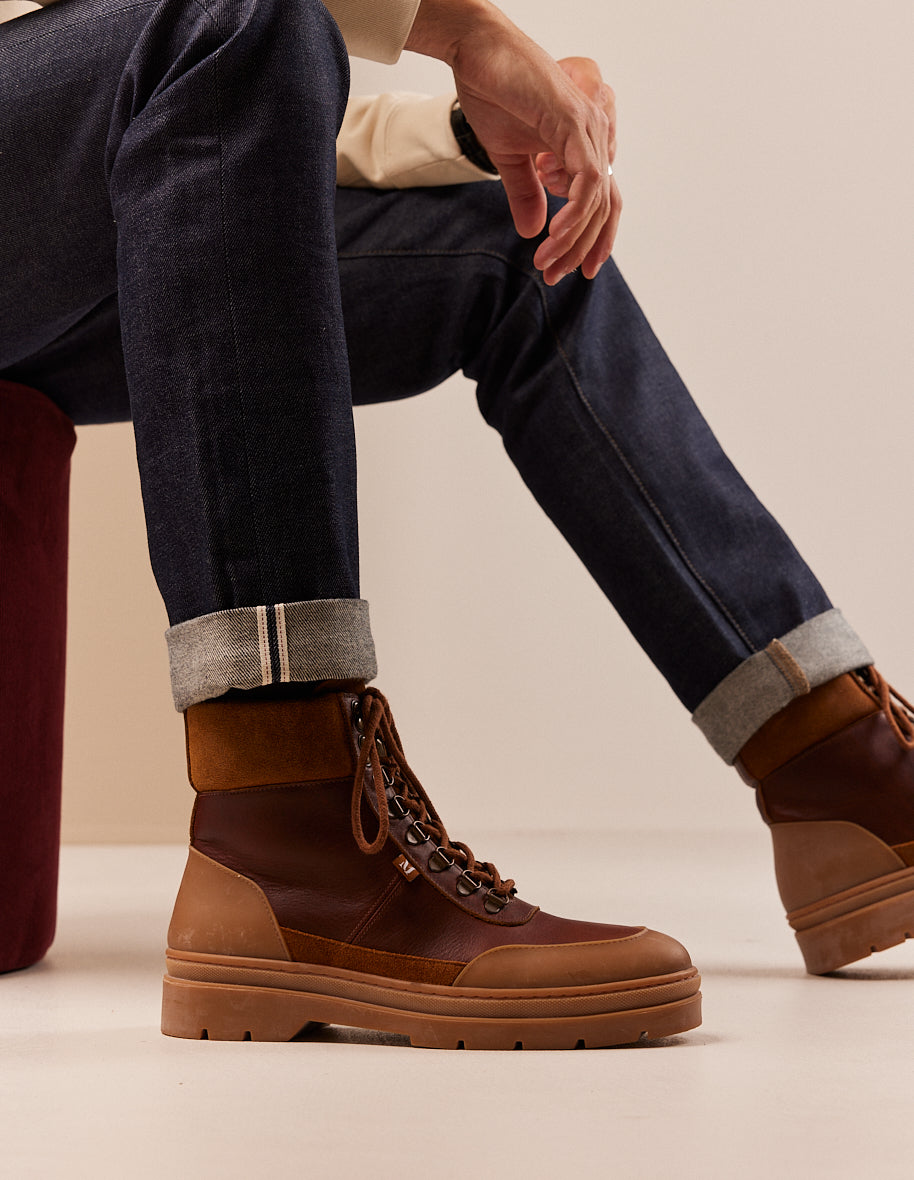 Joel Bottines - Leather and terracotta suède