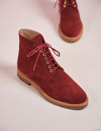 Laurène laced ankle boots - Brique suède